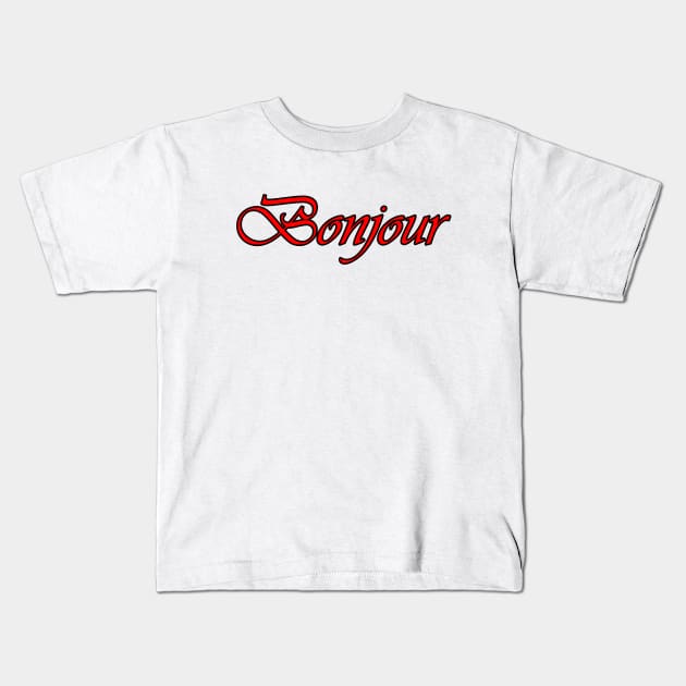 bonjour Kids T-Shirt by sarahnash